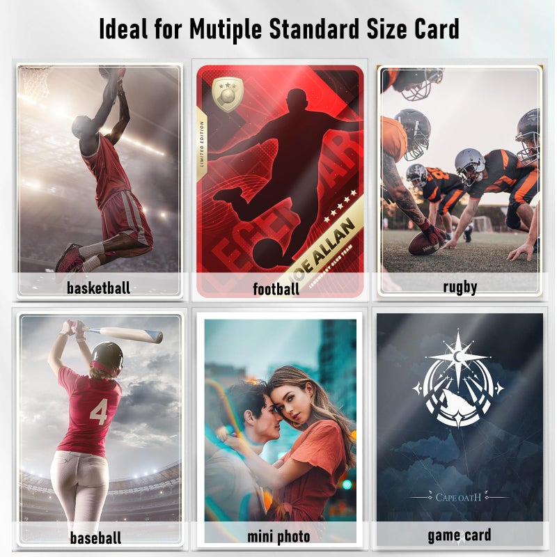 Kitoyz 500Pcs Card Sleeves for Trading Card, Matte Card Sleeves Deck Card Protectors Compatible with Baseball Cards, Sports Cards, Game Cards, Clear - Image 4